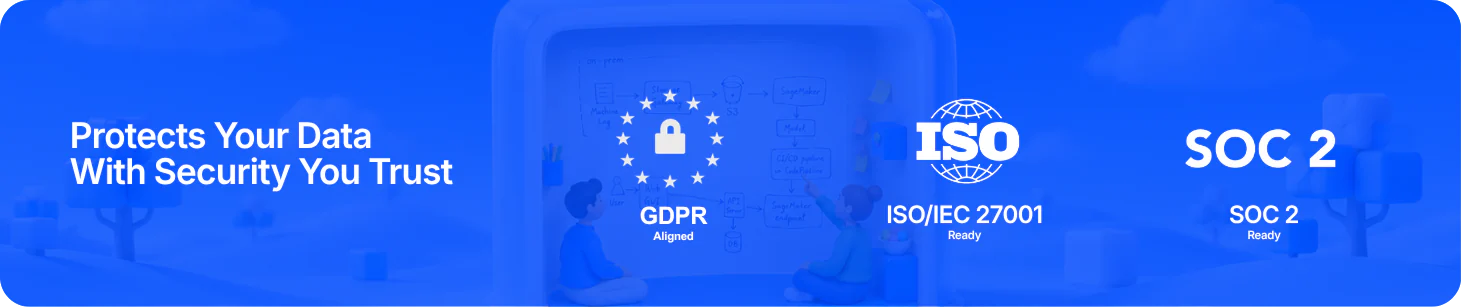 Protects your data with security you trust: GDPR aligned, ISO/IEC 27001 ready, and SOC 2 ready